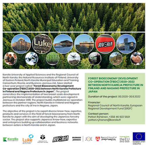 Image of  Pohjois-Karjalan ja Japanin Naganon metsäbiotalousyhteistyön kehittäminen 2020-2022